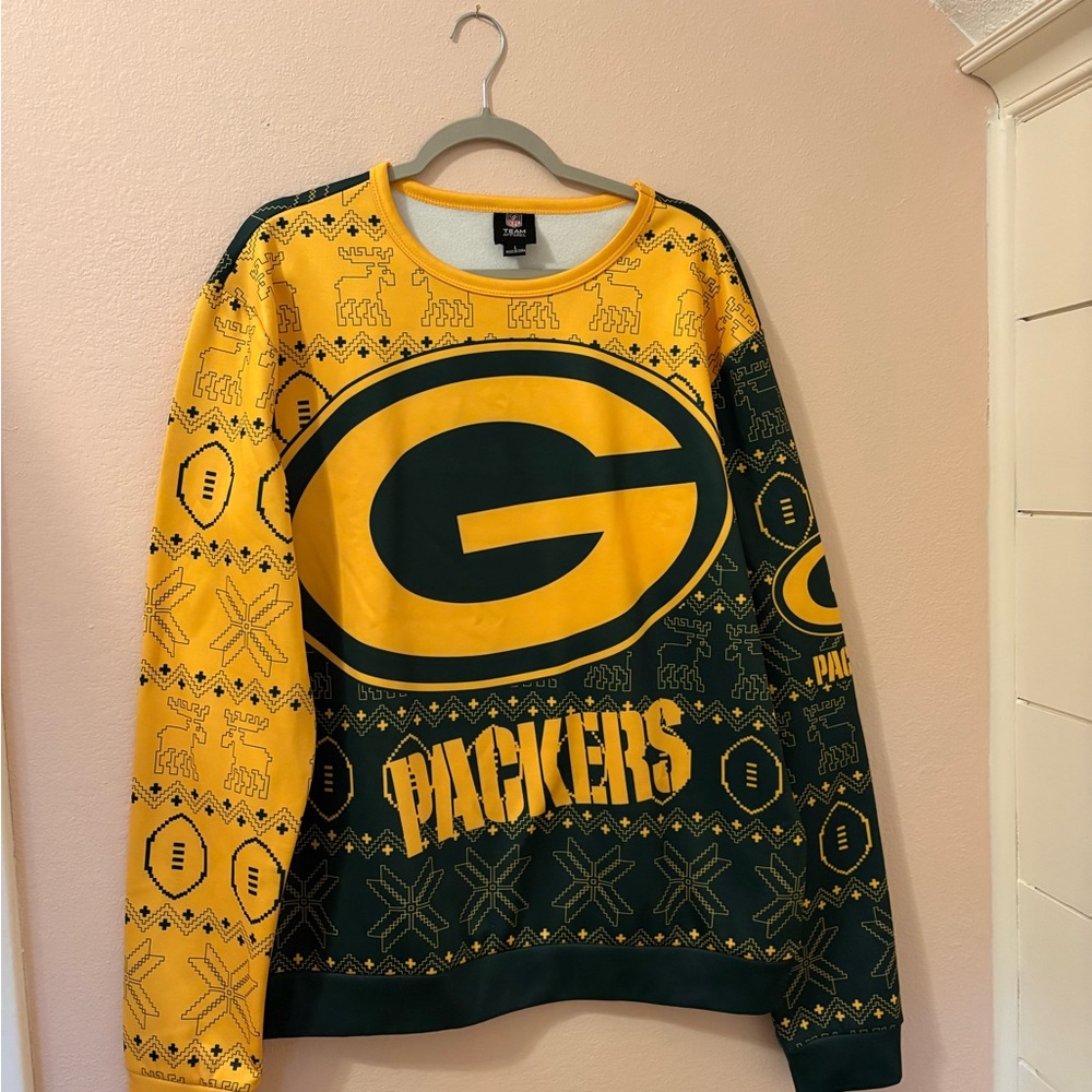 Green Bay Packers Green and Gold Crewneck Sweater